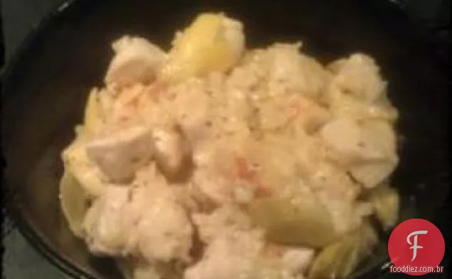 Piccata Da Galinha Com Massa Do Cabelo Do Anjo