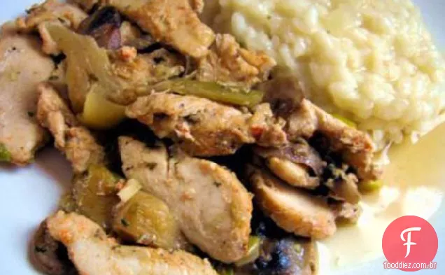 Frango com Shitakes e alcachofras