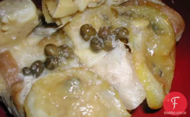 Frango com alcachofras e limões derretidos
