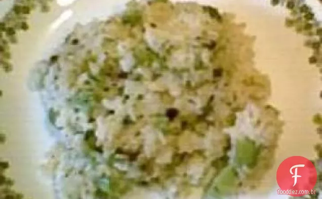 Arroz de queijo e brócolis