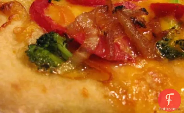 Pizza De Frango Tailandesa Com Molho De Pimentão Doce