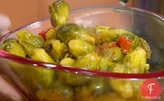 Couve de Bruxelas doce e picante