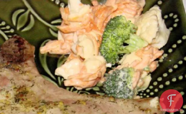 Brócolis, couve-flor e salada de cenoura