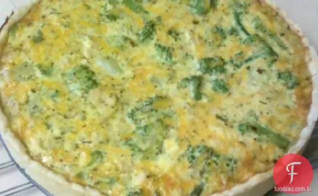 Quiche de frango e brócolis