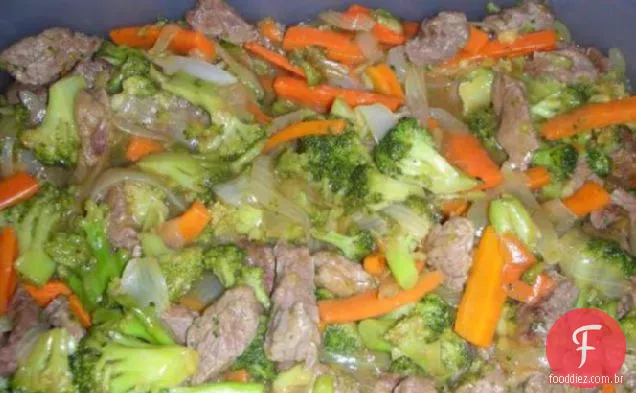 Carne com baixo teor de carboidratos e brócolis