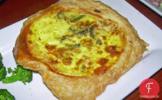 Quiche de frango e brócolis