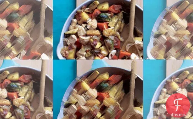 Frango, batata-doce e Frigideira De Maçã