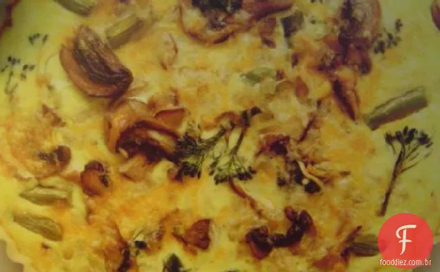 Quiche de brócolis e Cheddar