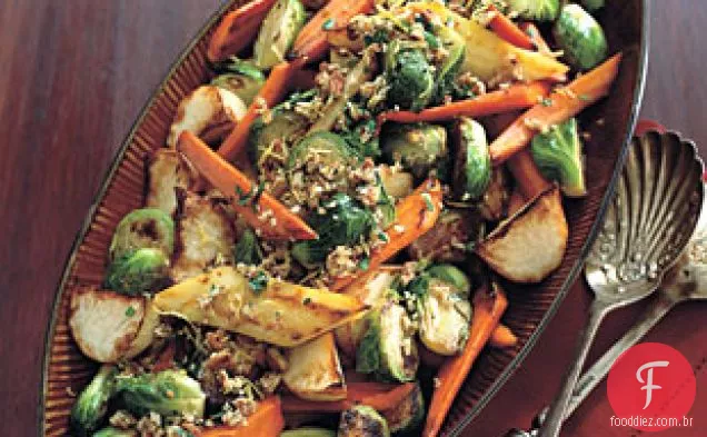 Legumes Assados Com Noz-Pecã Gremolata