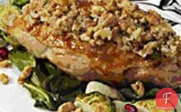 Frango Com Crosta De Alho E Noz