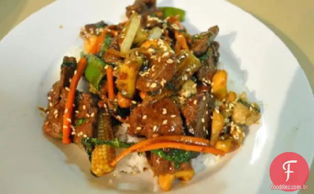 Vegetais Coreanos-Carne Frita