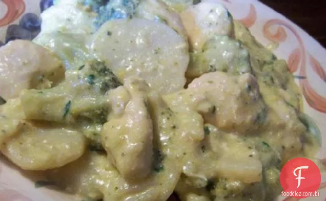 Caçarola De Frango Com Brócolis De Queijo Fogão Lento