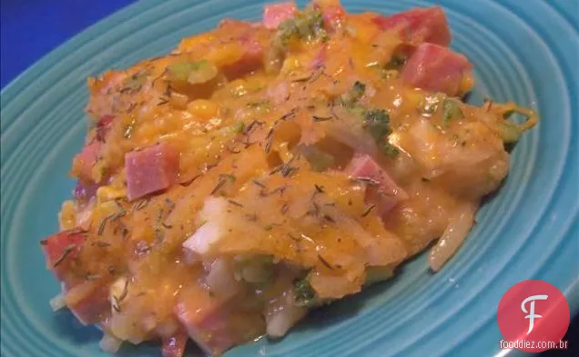 Ham Hash Browns e caçarola de brócolis