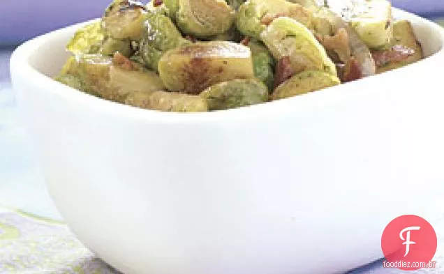 Couves De Bruxelas Com Bacon E Tomilho