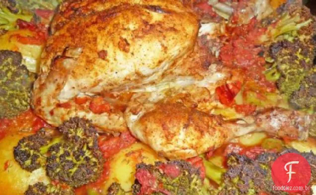 Frango Herbed e vegetais