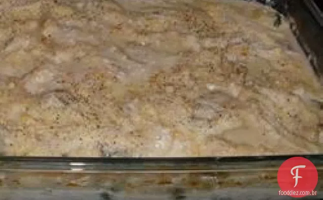 Caçarola de frango e couve de Bruxelas