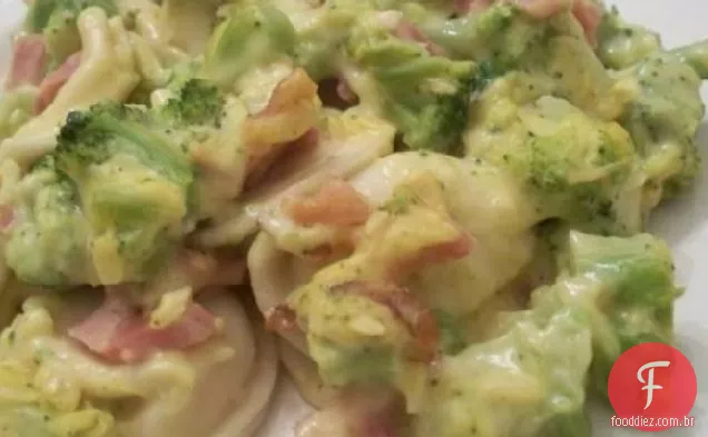Pierogie brócolis e presunto assar