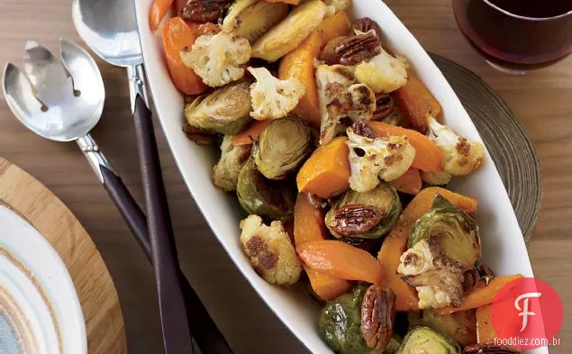 Maple-gengibre-Legumes Assados com nozes