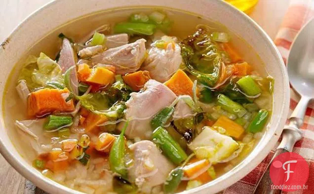 Sopa de peru do dia seguinte com purê de batata Polpetti