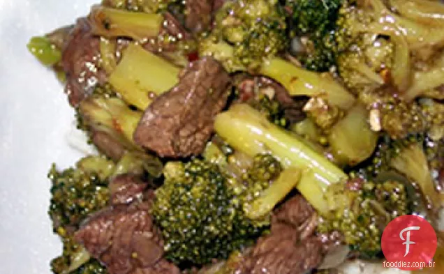 Carne de brócolis quente e picante
