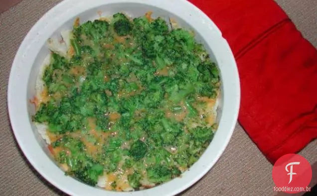 Brócolis refogado, couve-flor e cogumelos