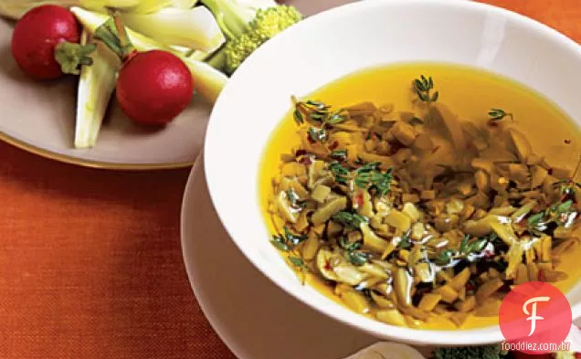 Molho de azeite com legumes