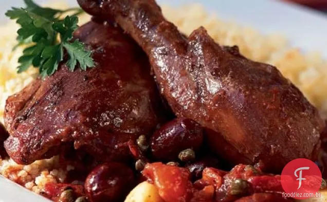 Vinho tinto-Frango Assado com cuscuz