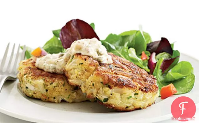 Bolos de caranguejo com Rémoulade picante