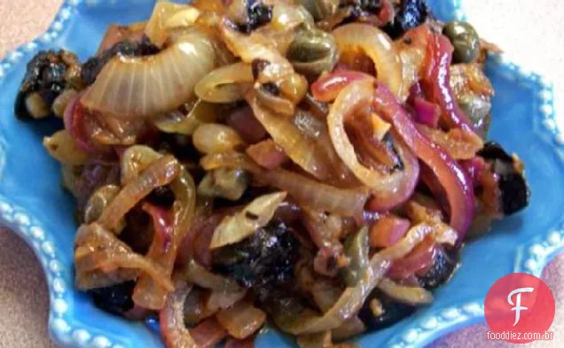 Cebola quente e doce Confit