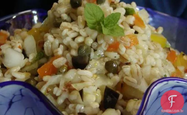 Salada De Cevada De Hortelã Limão