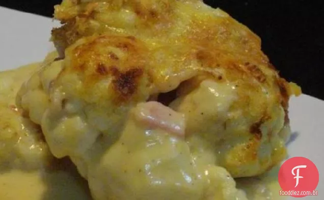 Couve-Flor Assada E Queijo Com Bacon
