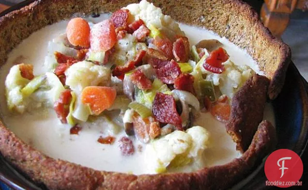 Bacon, Queijo Azul, Sopa De Couve-Flor