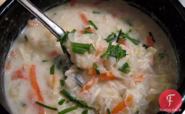 Sopa de caranguejo e couve-flor