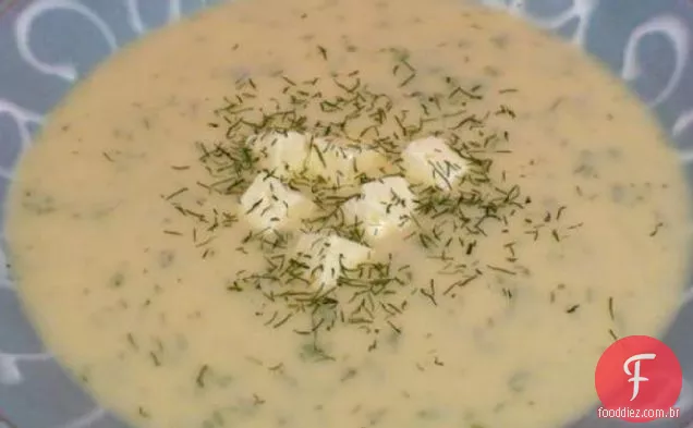 Sopa Cremosa De Couve-Flor Com Queijo Feta