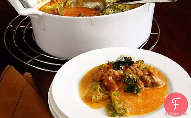 Repolho Savoy estilo Italiano cozido (cavolo Verza Al Forno)