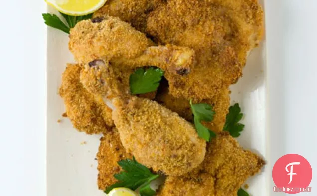 Parmesão Frito No Forno-Frango Com Crosta