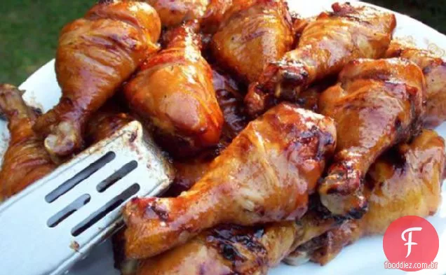 Baquetas grelhadas doces e pegajosas
