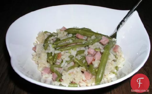 Caçarola de presunto e arroz