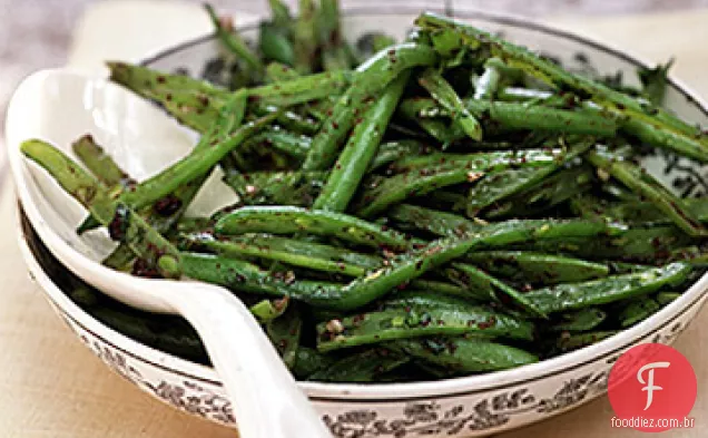 Feijão verde com molho de Tapenade