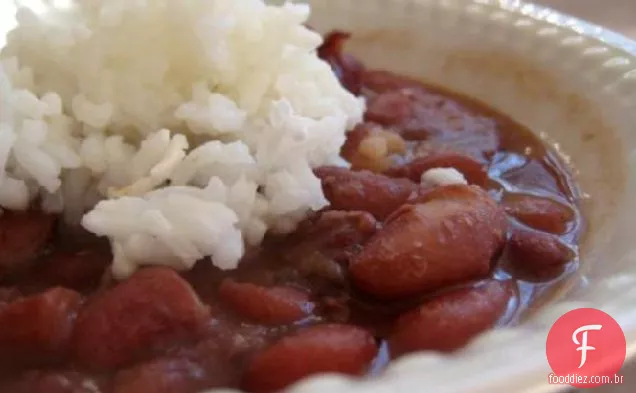 Feijão vermelho e arroz estilo creme