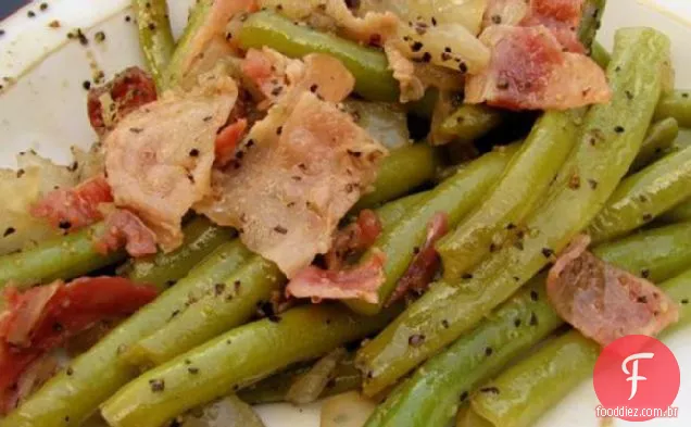 Salada De Feijão Verde Quente Fresco