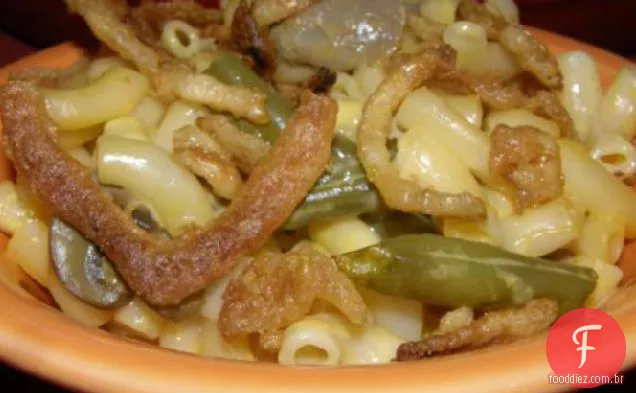 Cascas de queijo e feijão verde