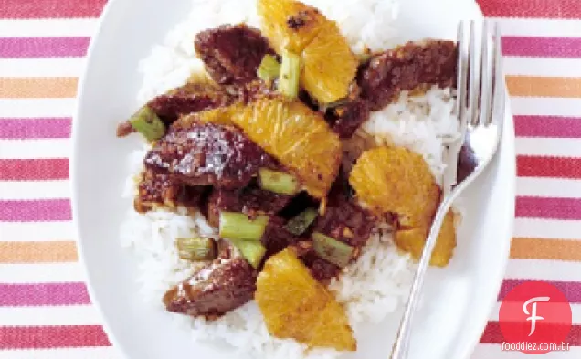 Carne e laranja refogados