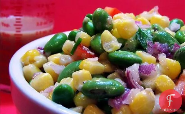 Succotash De Soja Com Vinagrete De Gengibre De Gergelim