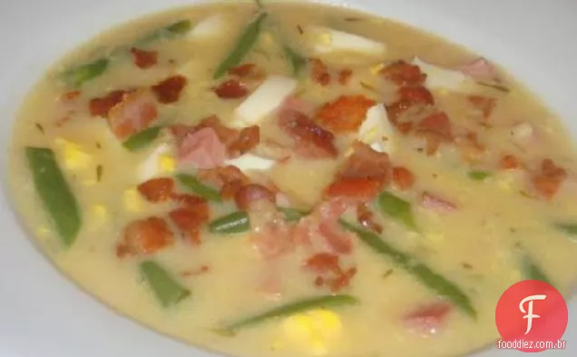 Sopa de frango e presunto em casa