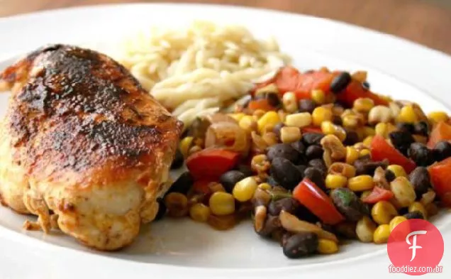 Frango Com Succotash Balsâmico