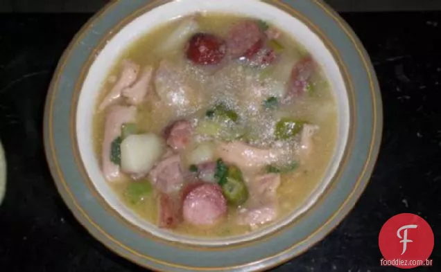Frango Cozido Com Salsicha Andouille