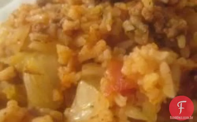 Repolho Cajun com arroz