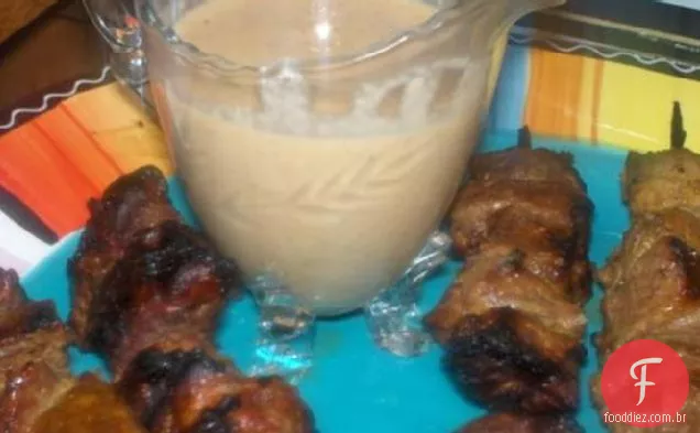 Carne Satay Com Molho De Amendoim