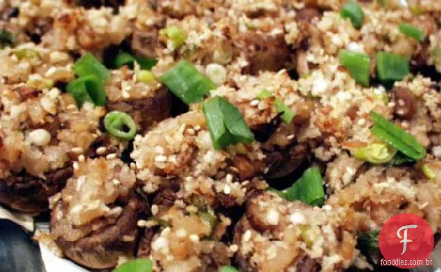 Cogumelos Recheados Panko-Estilo Asiático